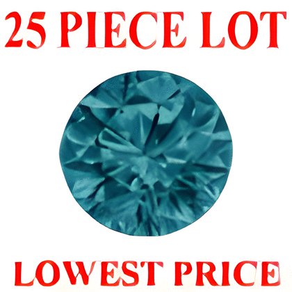 1 mm Round Blue Diamond 25 pc Lot SI Clarity