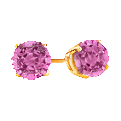 1 Ct Twt Pink Sapphire Earrings in 14k Yellow Gold