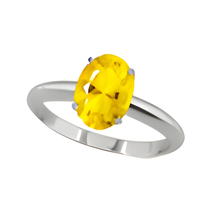2 Ct Citrine Ring in 14k White or Yellow Gold
