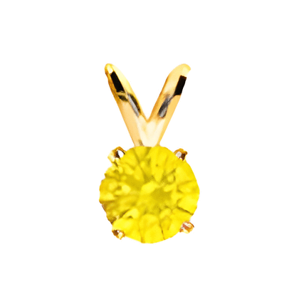 0.25 Cts. Yellow Diamond Pendant in 14k Gold