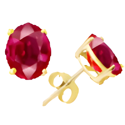 10x8 Oval Ruby Earrings in 14k White or Yellow Gold