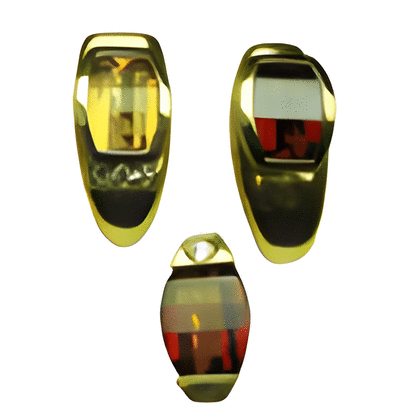 Multi Color Gem Earring 20 pc Set in Gold Plated Sterling Silver