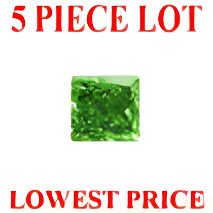 1 mm Princess Cut Green Diamond SI1/SI2 Clarity 5 Pc Lot