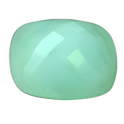 39 ct. English Green Long Cushion Chalcedony in AAA grade