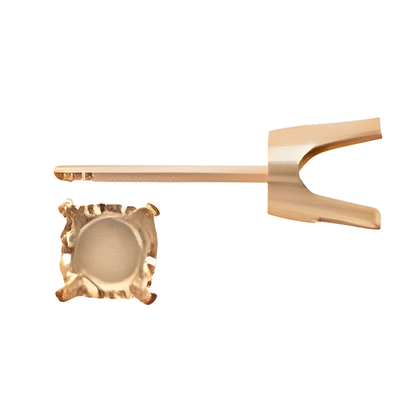 1 Ct (5 mm) 14k Gold Solitaire Earrings Mounting
