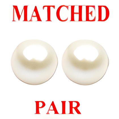 5 mm Round Half Drilled White Pearl Pair
