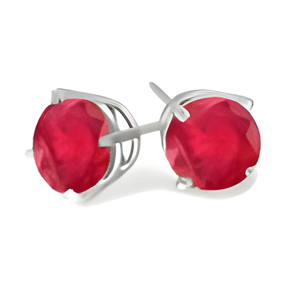 2 Ct Twt Ruby Stud Earrings in Sterling Silver