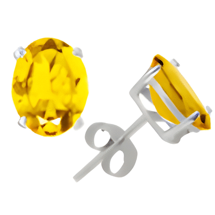 4 Ct Twt Citrine Earrings in 14k White or Yellow Gold