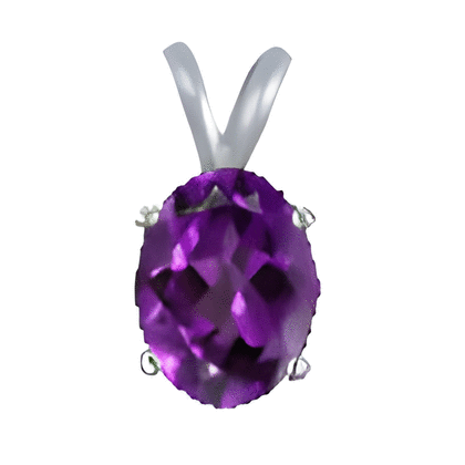2 Ct Amethyst Pendant 14k White or Yellow Gold