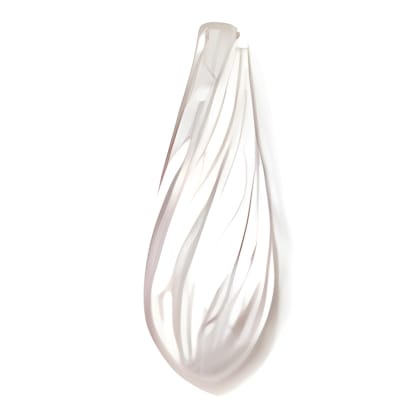 25 x 9 mm Carved Briolette White Crystal Quartz