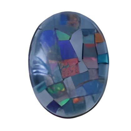 10x8 mm Rainbow Oval Opal Mosaic Triplets in AAA Grade