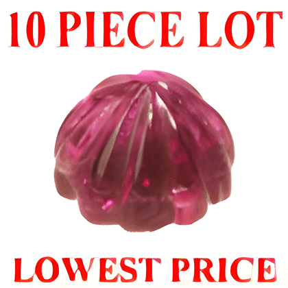 6 mm Round Carvings Pink Rubelite Tourmaline 10 pc Lot