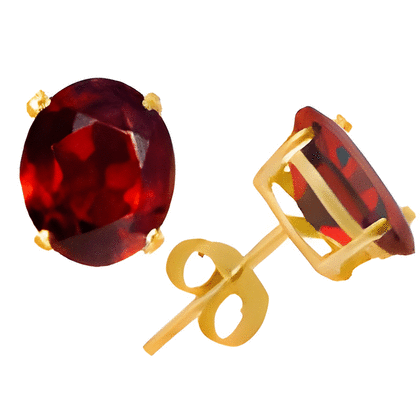2 Ct Twt Garnet Earrings in 14k White or Yellow Gold