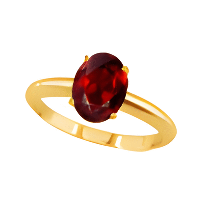 1 Ct Garnet Ring in 14k White or Yellow Gold