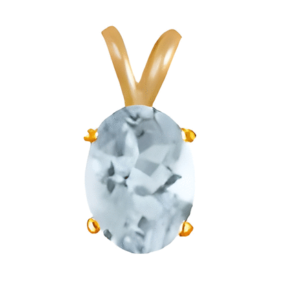 1 Ct Aquamarine Pendant 14k White or Yellow Gold
