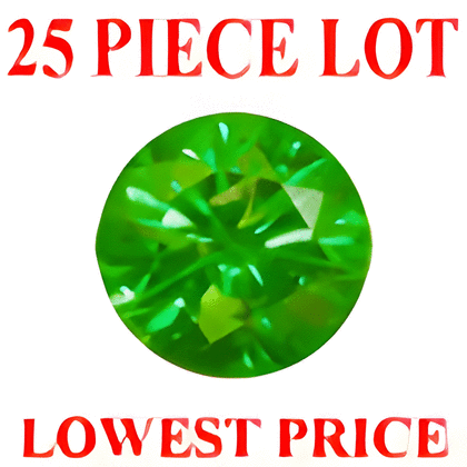 2.5 mm Round Green Diamond 25 pc Lot SI Clarity
