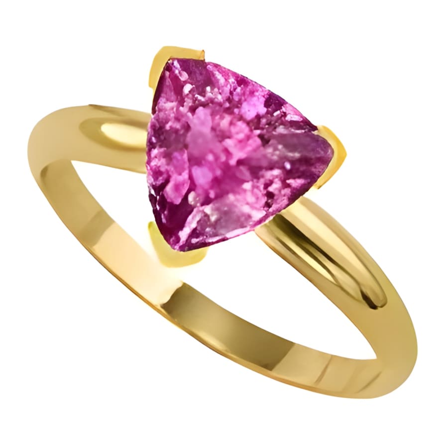 1 Carat Trillion Sapphire Ring in 14k Gold