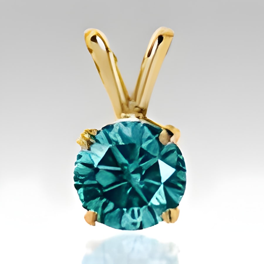 0.25 Cts. Blue Diamond Pendant in 14k Gold