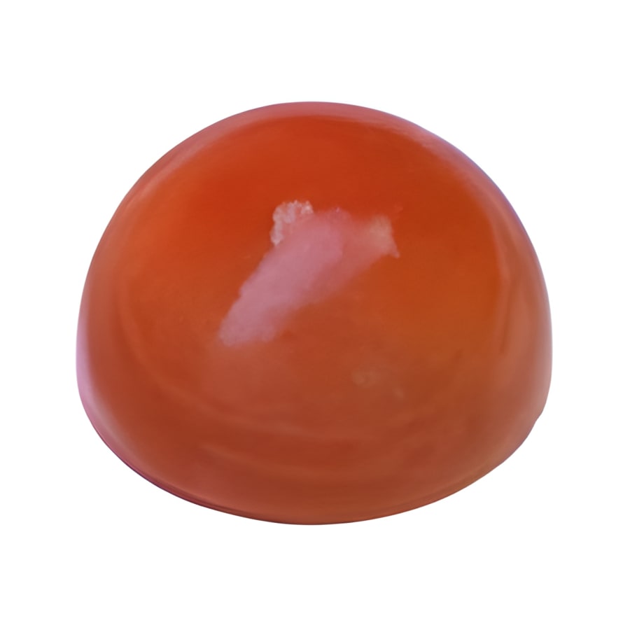 10 mm Cabochon Round Red-Orange Carnelian in AAA Grade