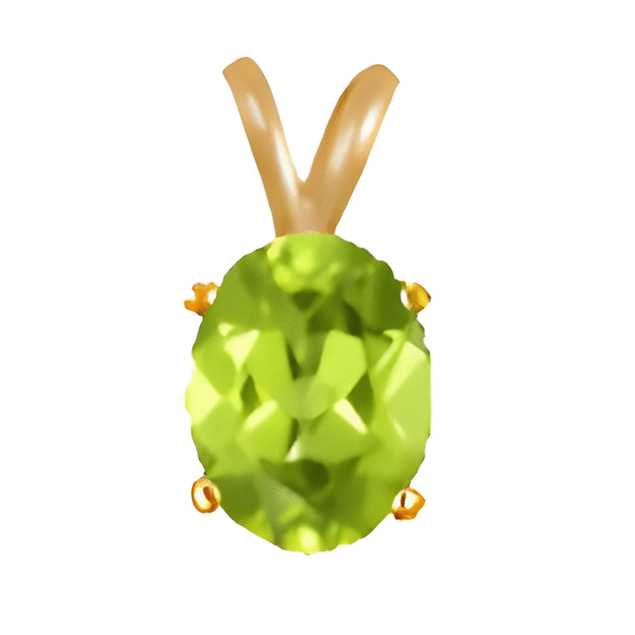 1 Ct Peridot Pendant 14k White or Yellow Gold