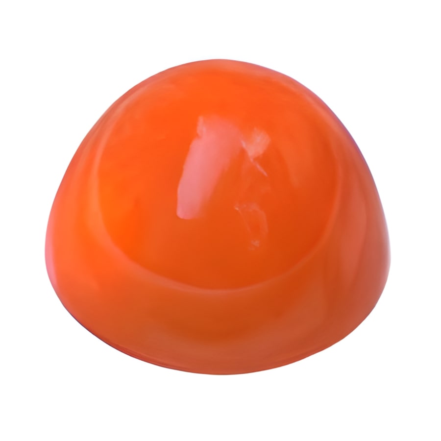 10 mm Cabochon Bullet Red-Orange Carnelian in AAA Grade