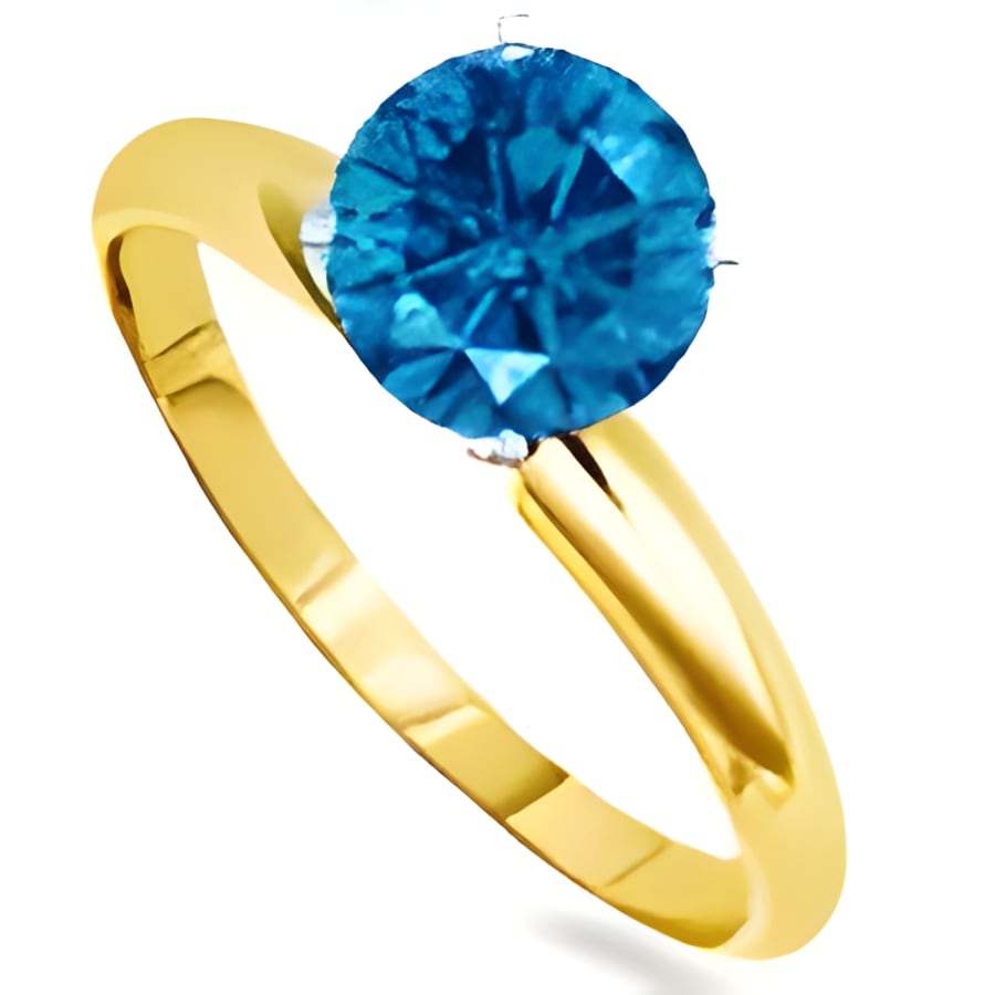 1.50 Carat Blue Diamond Ring in 14k Gold