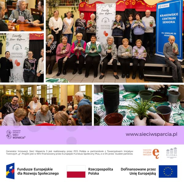 Spotkanie animacyjne i warsztaty sadzenia kwiatów w Krakowskim Centrum Seniora