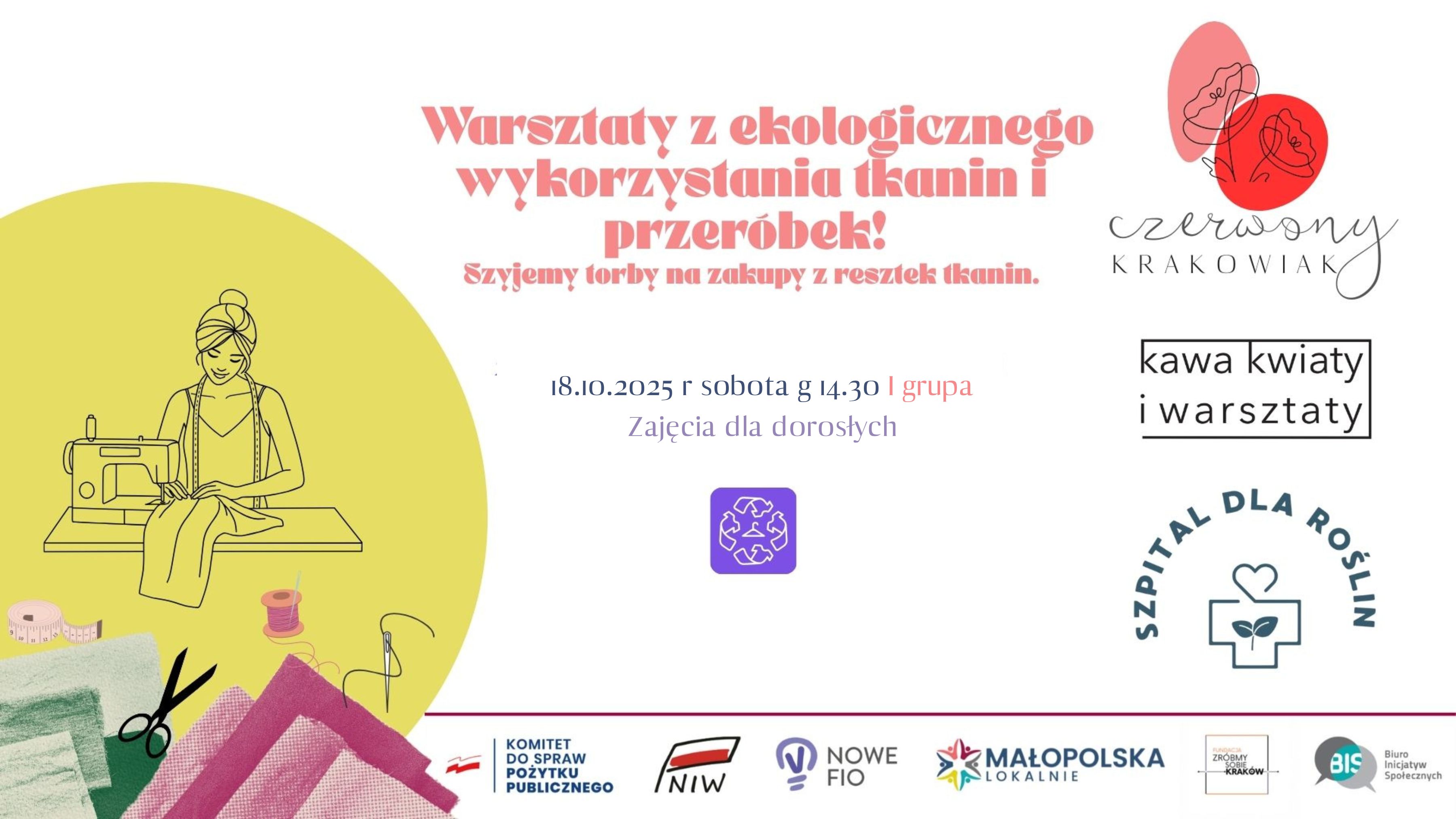 Warsztaty szycia eko‑toreb z resztek tkanin GRUPA I