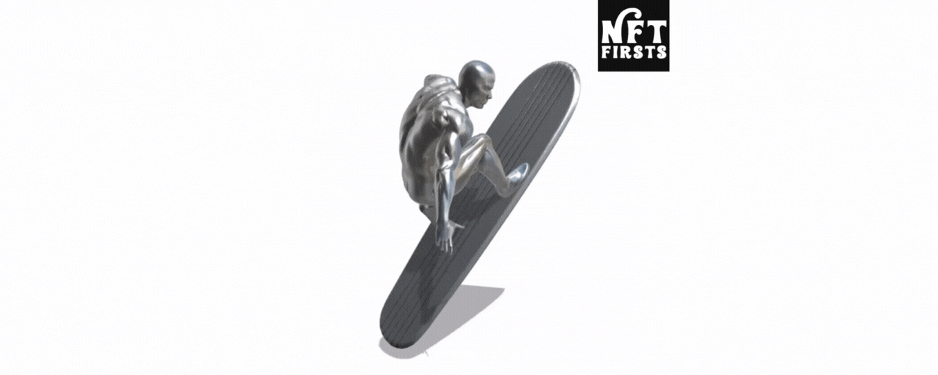 First Silver Surfer NFT animated cosmic pose