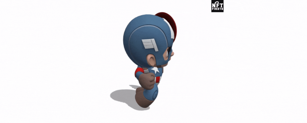 First Captain America NFT chibi-style animated collectible