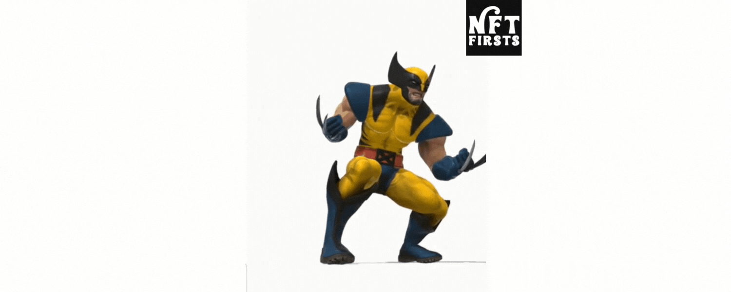 First Wolverine NFT animated, claws extended