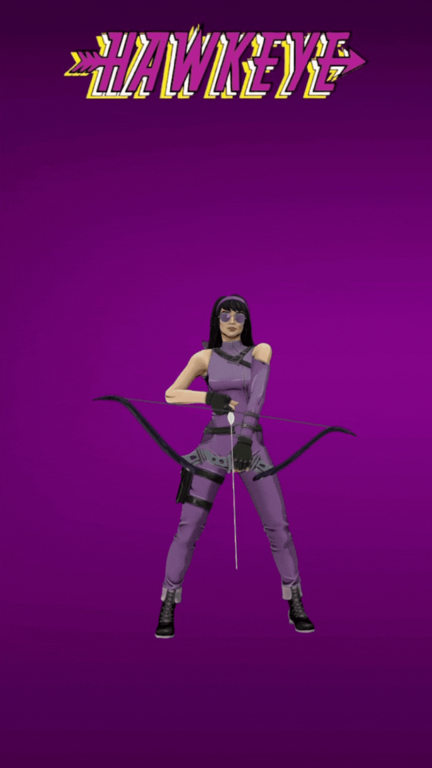 First Kate Bishop NFT animated, drawing her bow