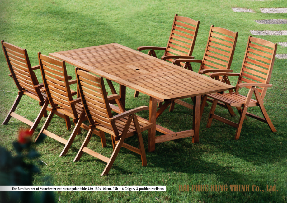 Outdoor acacia dining furniture set