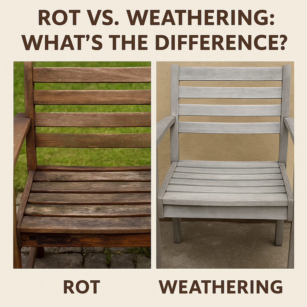 wooden furniture rotting vs weathering