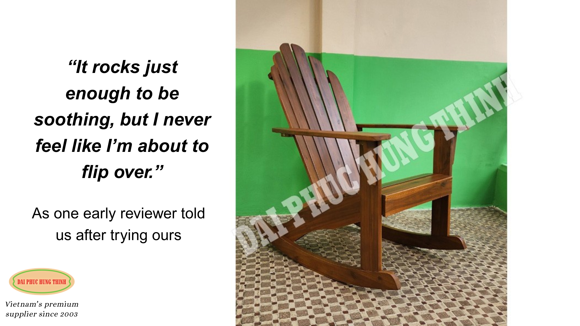 wooden adirondack rocking chair