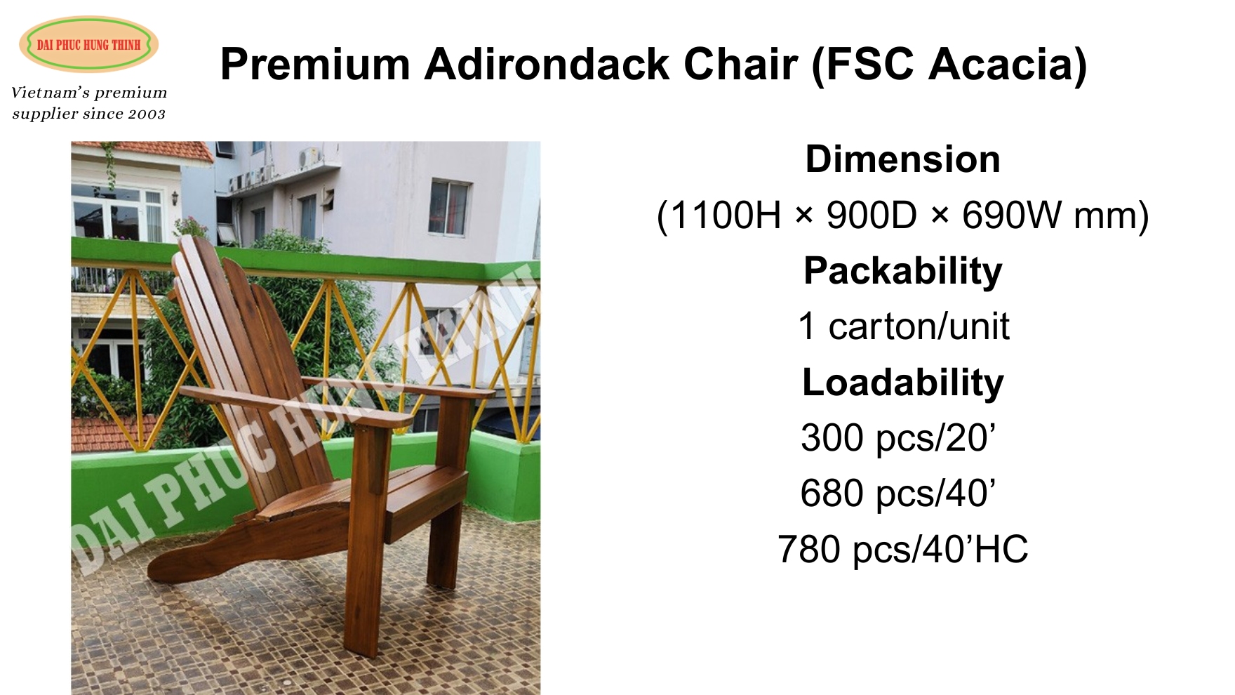 wooden outdoor adirondack chair 