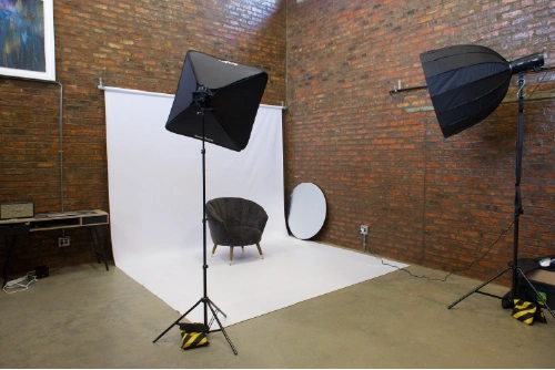camera setup in Midrand studio with softbox lighting
