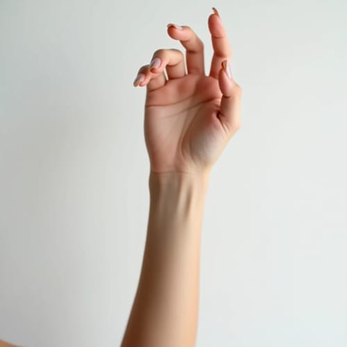 Photo studio d'un avant-bras nu, prête pour l'essayage virtuel