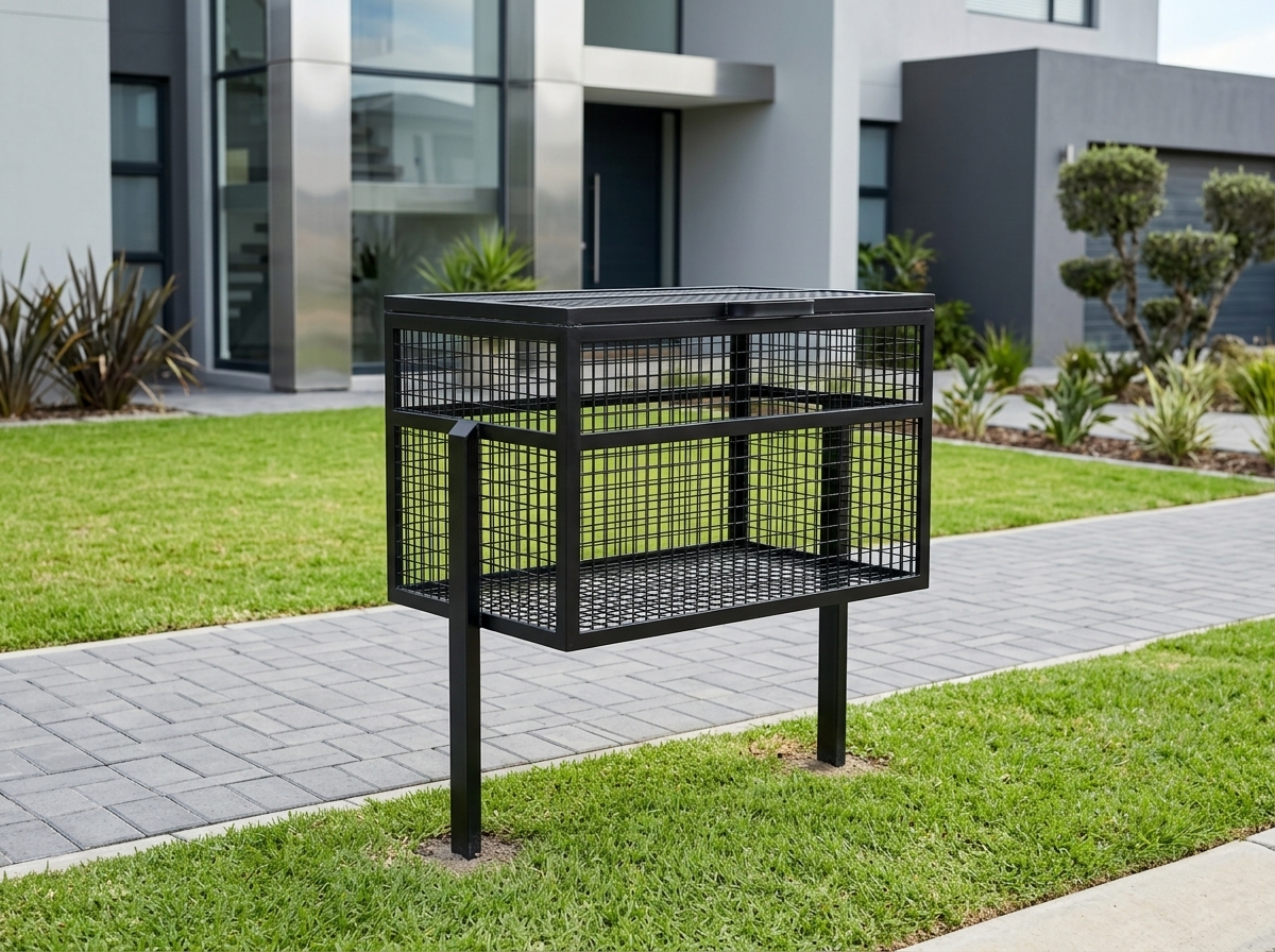 Cesto de Residuos Reforzado (80 x 50 x 50cm) - Cesto De Residuos metal y madera - Tulum Industrial