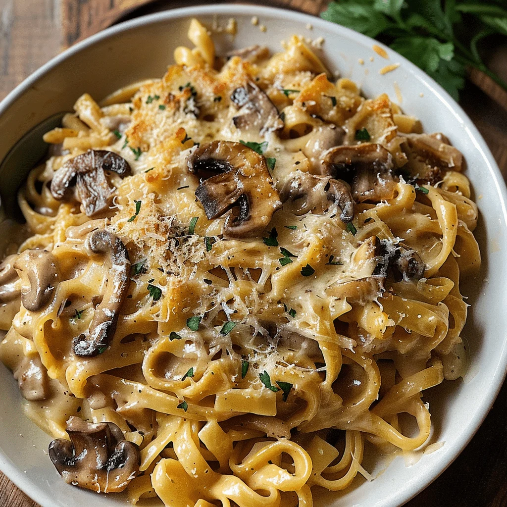 Caramelized Leek and Mushroom Gruyere Pasta