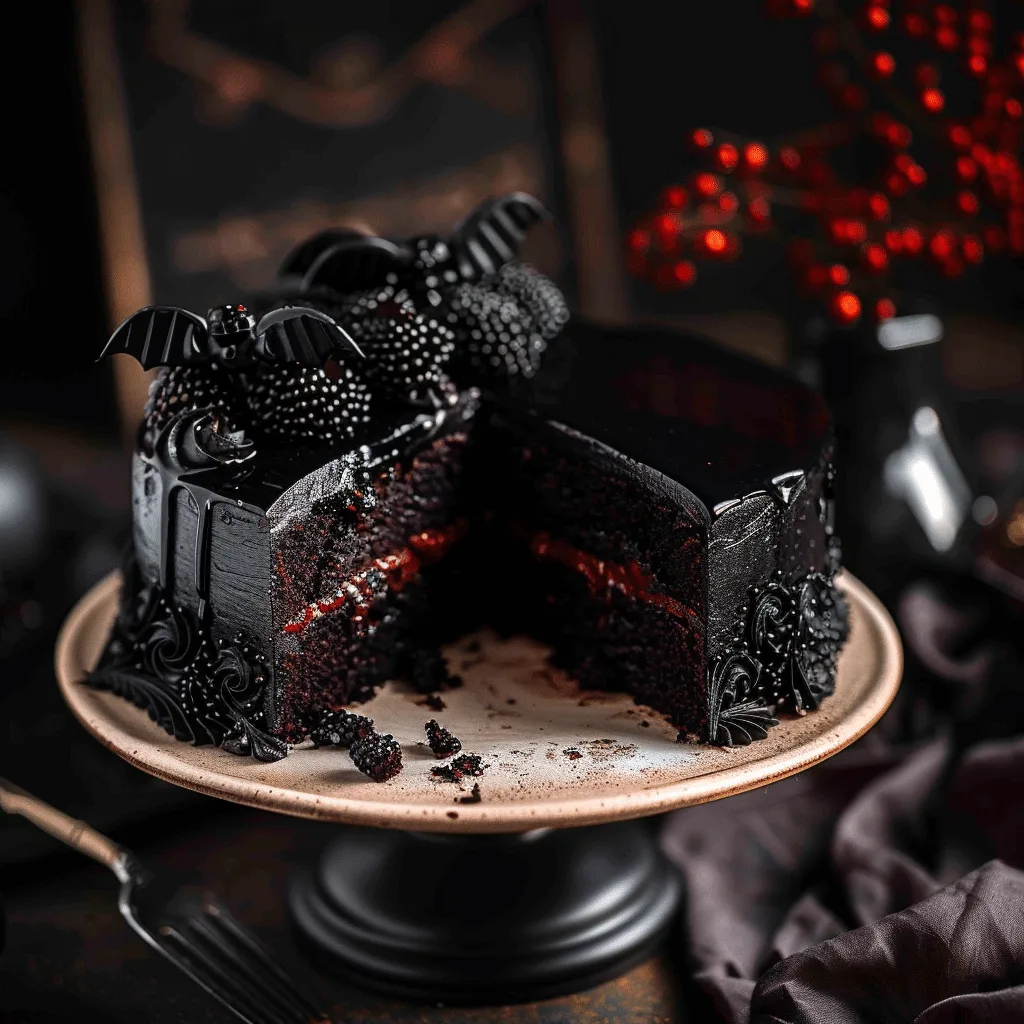 Spooky Black Velvet Halloween Cake