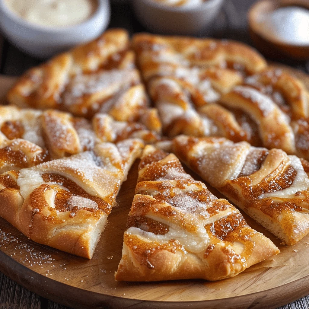 Cinnamon-Sugar Pizza made with Crescent Rolls