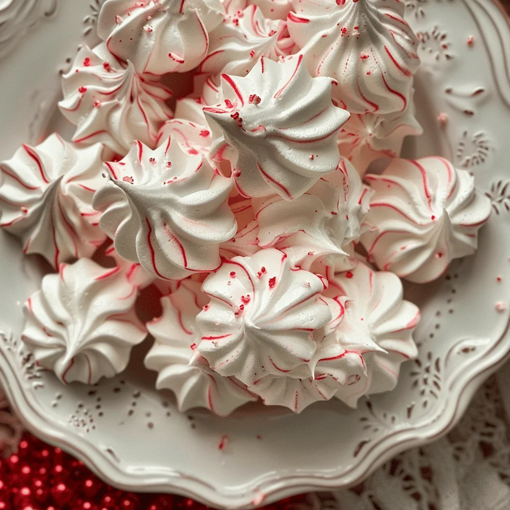 Mini Peppermint Meringue Cookies