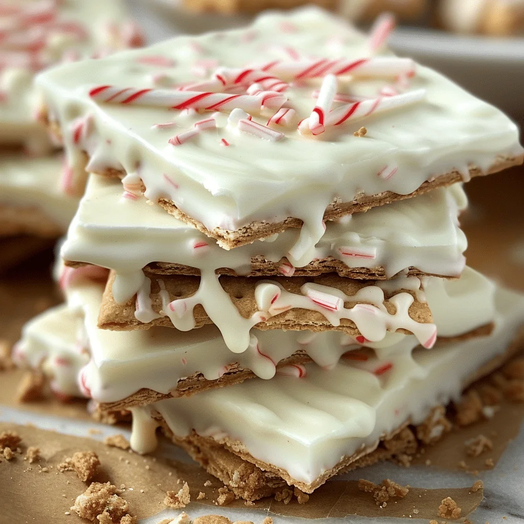 Peppermint Crunch White Chocolate Covered Graham Crackers