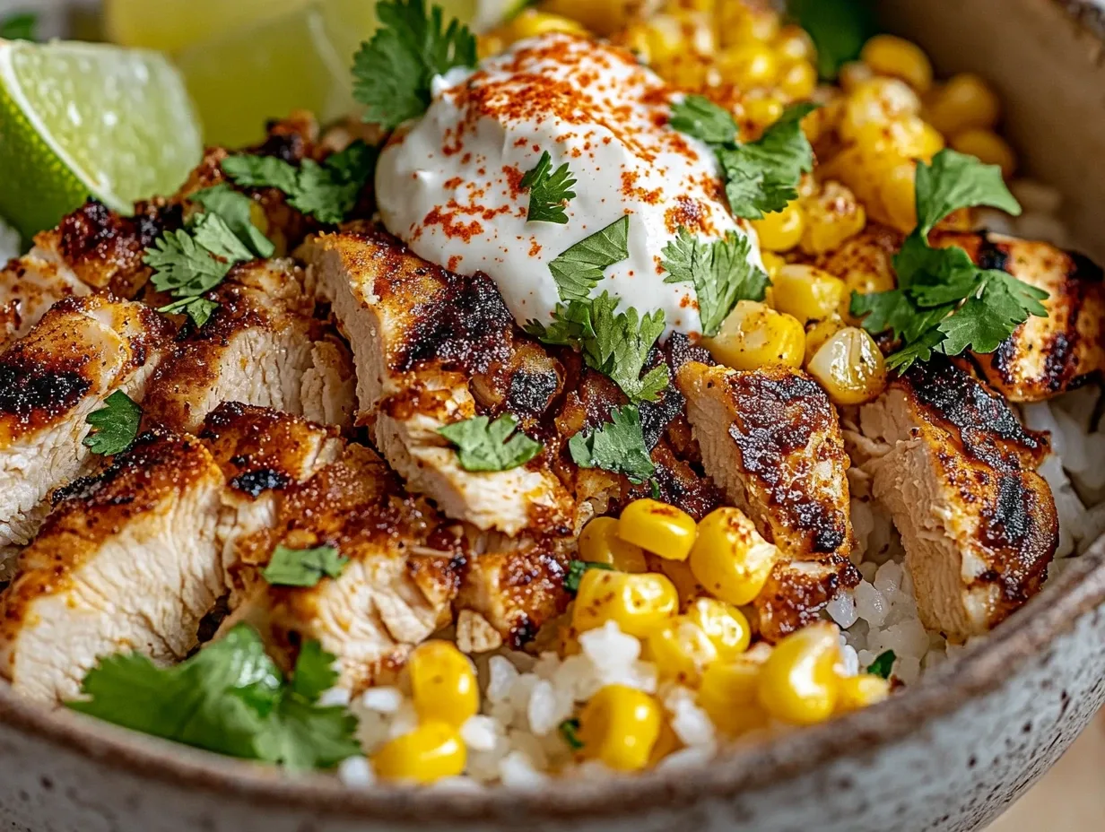 Street Corn Chicken Rice Bowl