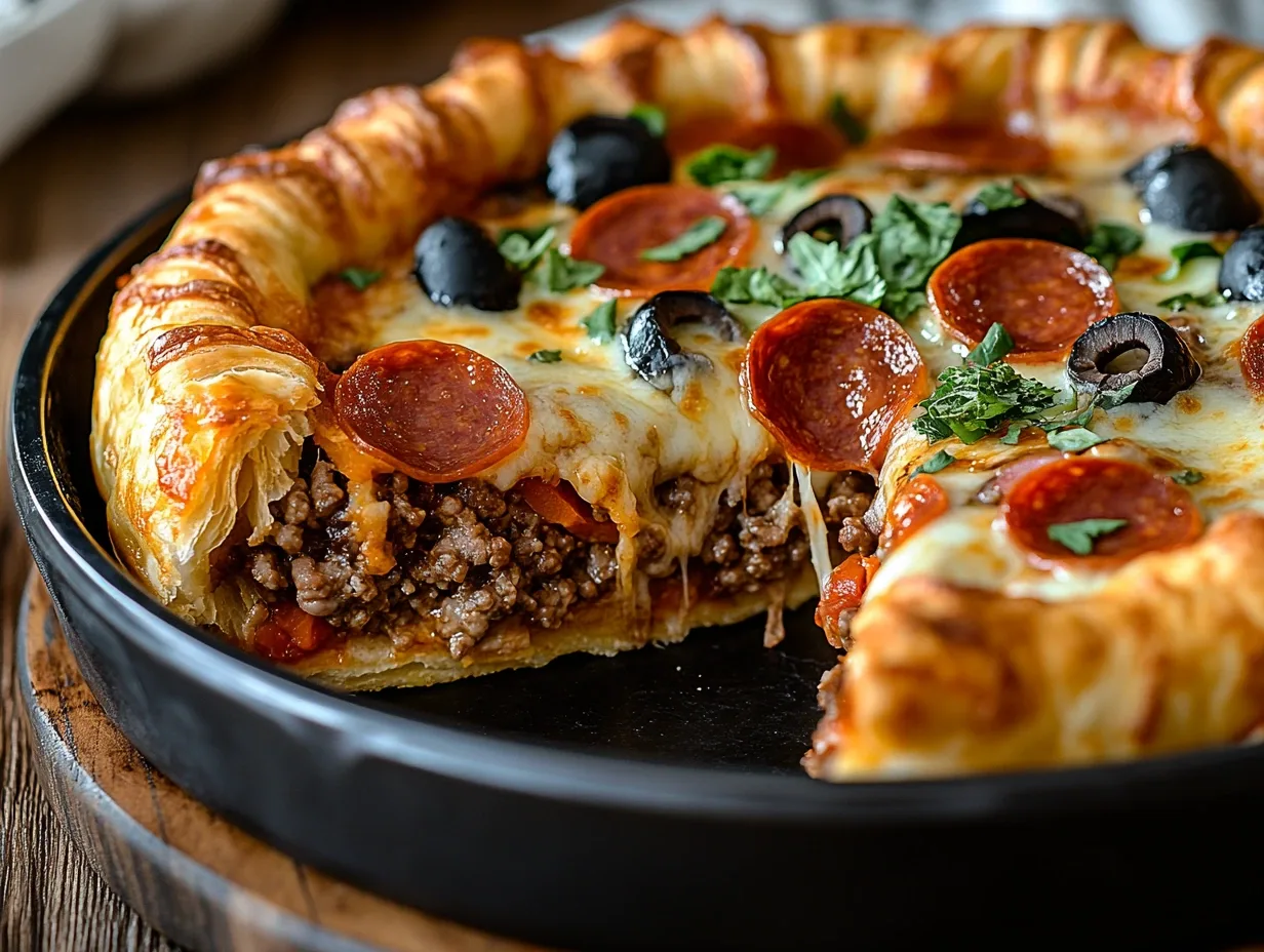 Delicious Pizza Burger Pie Recipe
