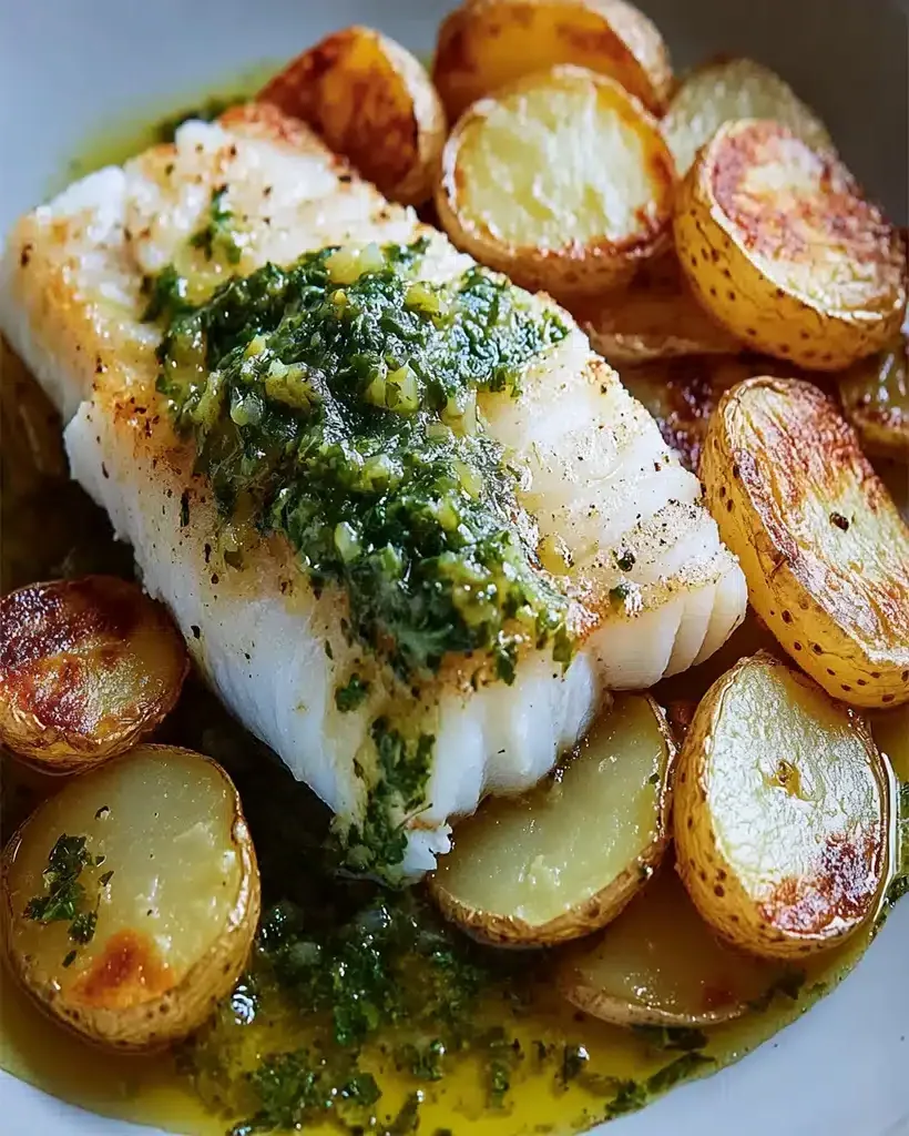 Cod with Potatoes and Salsa Verde