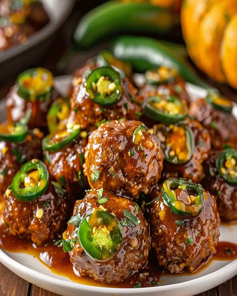 Spicy Pumpkin BBQ Meatballs with Jalapeño Kick