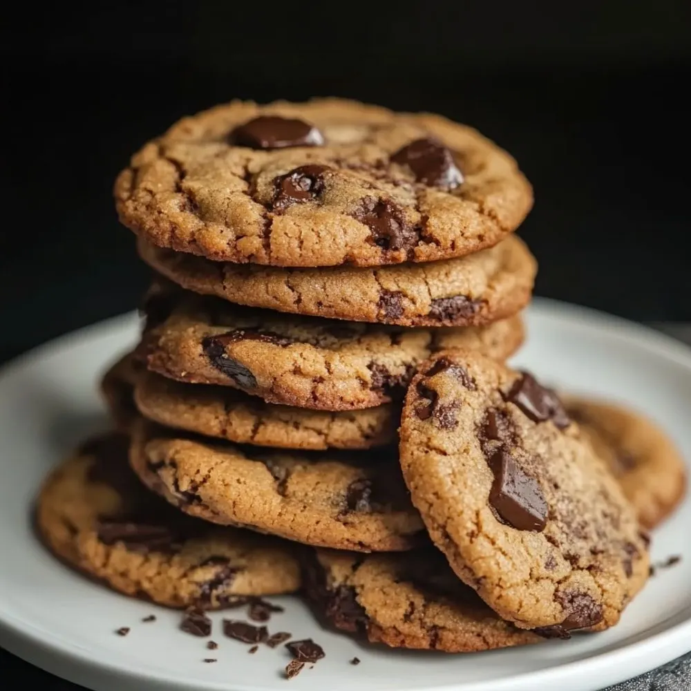 Deliciously baked coffee cookies studded with chocolate chunks.