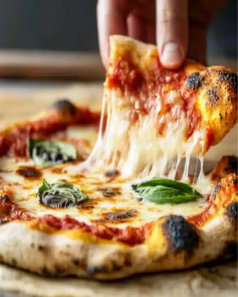 A close-up shot of Neapolitan pizza dough being kneaded by hand, showing its smooth and elastic texture.